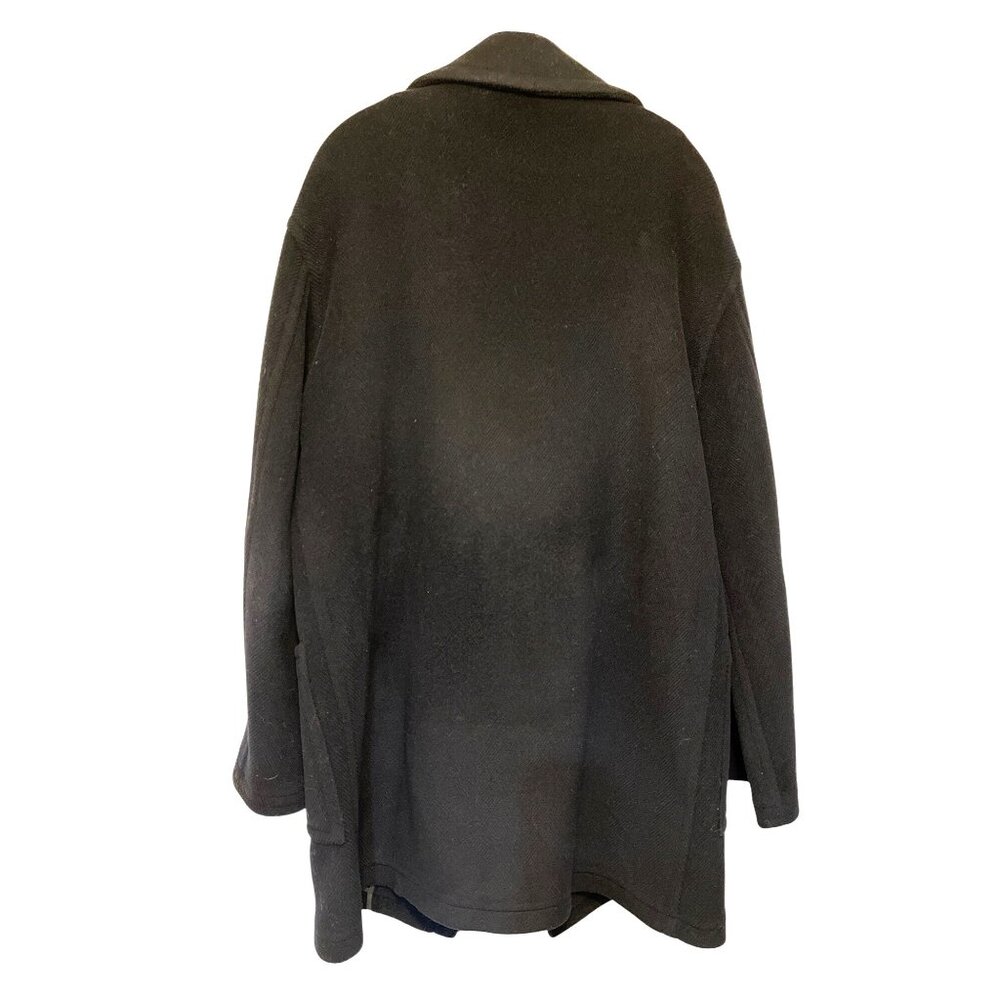 Luxurious Faconnable Black Wool Peacoat Size L Winter Essential Designer Mens Ou - Picture 2 of 7